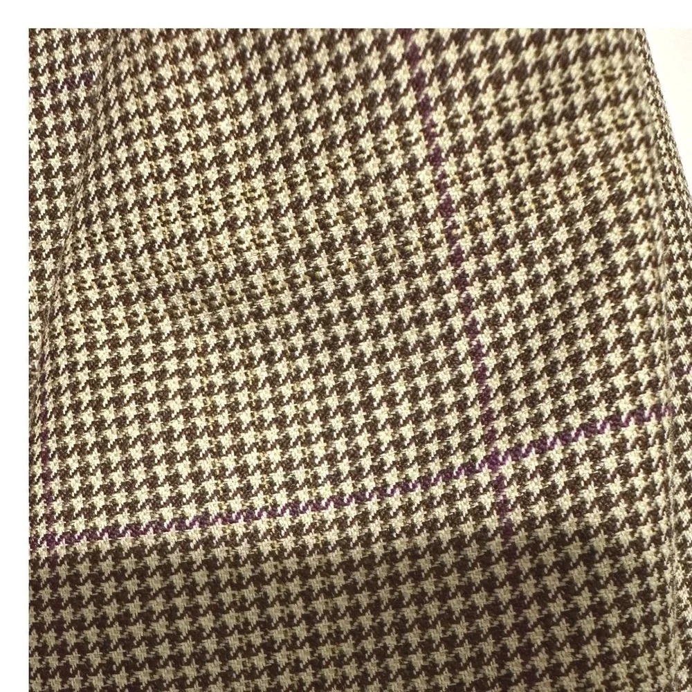 Hickey Freeman Blazer Mens Tan‎ Brown Wool Tailored Boardroom Micro Check 42L